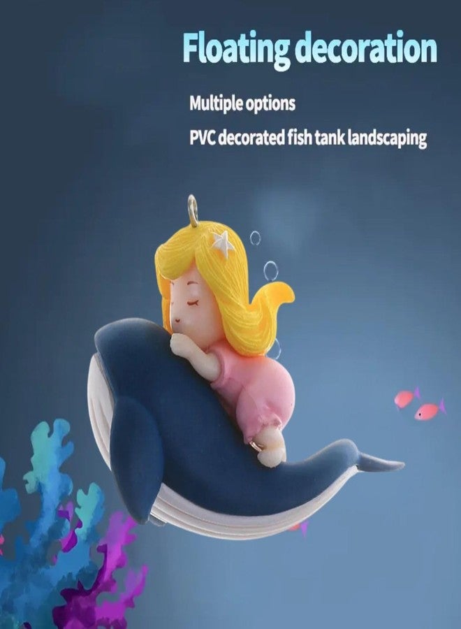 VAYINATO® (1 Pcs-Whale Riding Girl Floating Fish Tank Decoration Toys, Fish Tank Attractive Cute Miniature Decoration for Aquarium,Home Office Desktop Cake Topper Gifts by Petzlifeworld - Image 3